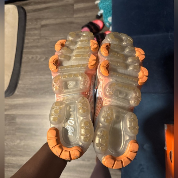 Nike Women's Air VaporMax Flyknit 3 Running Shoes Blue Orange AJ6910-400 - Picture 4 of 12